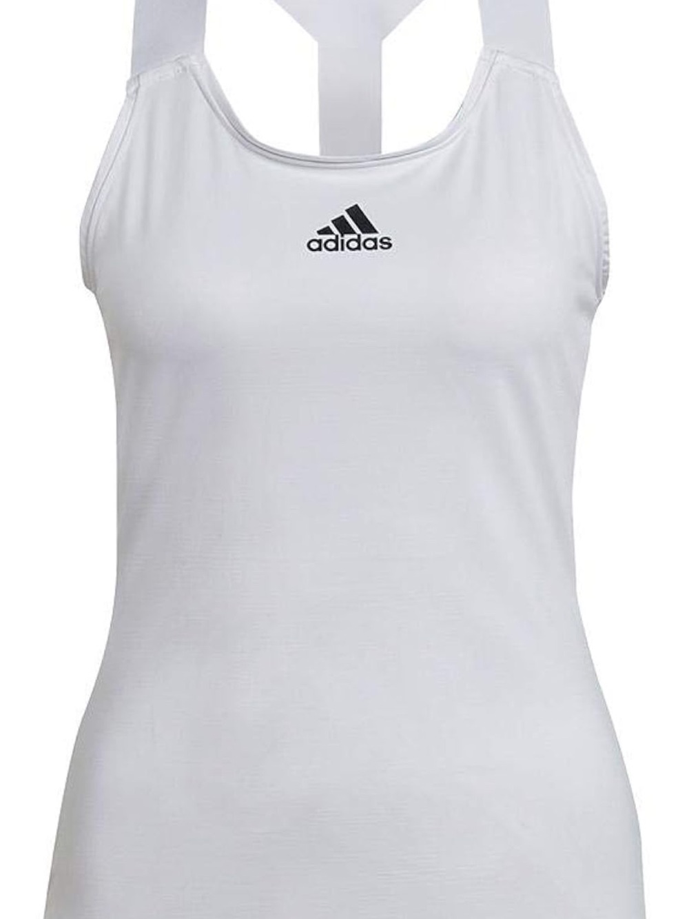 Adidas Aeroready White Racerback Tank Top with Black Logo